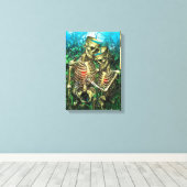 Santa Muerte Tarot - Twee bekertjes Canvas Afdruk (Insitu (Houten vloer))