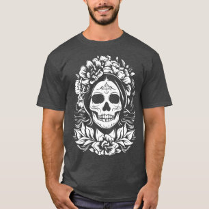 Santa Muerte tattoo ontwerp T-shirt