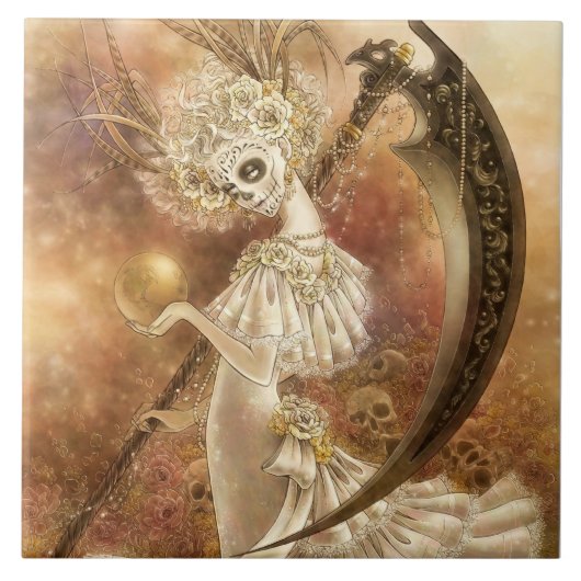 Santa Muerte Tile Tegeltje (Voorkant)