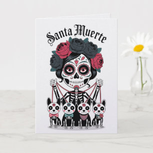Santa Muerte Vintage Kaart Dag Van De Doden