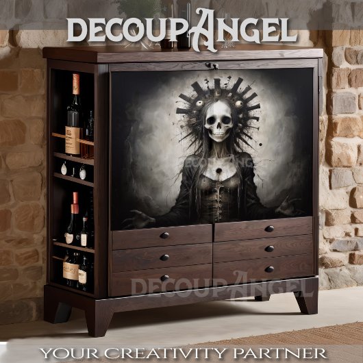 Santa Muerte Whispering Death - Decoupage - Tissuepapier