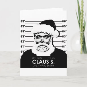 Santa Mugshot Card Feestdagen Kaart