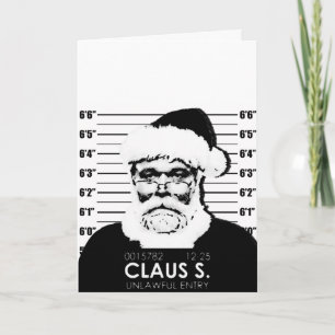Santa Mugshot Card Feestdagen Kaart