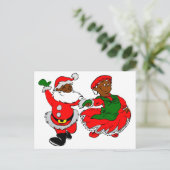 santa mus claus feestdagenkaart (Staand voorkant)