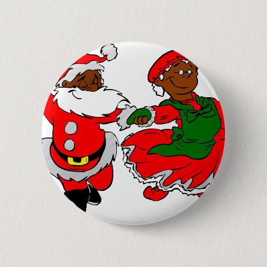 santa mus claus ronde button 5,7 cm (Voorkant)