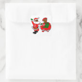 santa mus claus vierkante sticker (Tas)