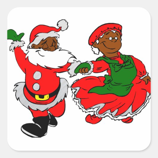 santa mus claus vierkante sticker (Voorkant)