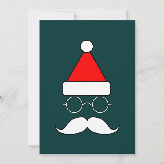 Santa Mustache en bril Feestdagenkaart (Voorkant)