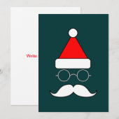 Santa Mustache en bril Feestdagenkaart (Voorkant / Achterkant)