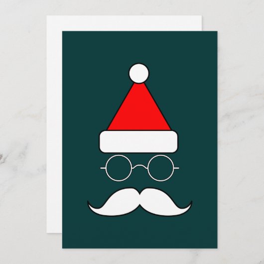 Santa Mustache en bril Feestdagenkaart (Voorkant / Achterkant)