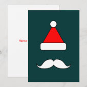 Santa Mustache Feestdagenkaart (Voorkant / Achterkant)