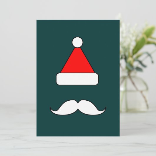 Santa Mustache Feestdagenkaart (Staand voorkant)