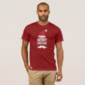 Santa Mustache Merry-Shirt voor kerstmis T-shirt (Voorkant volledig)