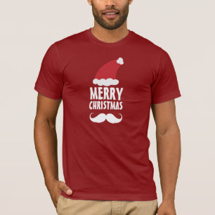 Santa Mustache Merry-Shirt voor kerstmis T-shirt