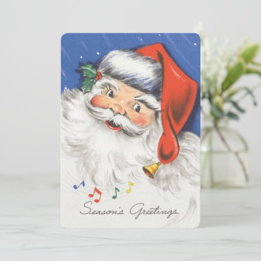  Santa Muziek Kerstfeest Uitnodiging (Staand voorkant)