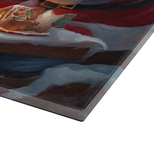 Santa N Reindeer maken peperkoek huis Kerstmis Snijplank (Hoek)