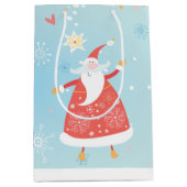 Santa n' Snowman Gift Bag Medium Cadeauzakje (Voorkant)
