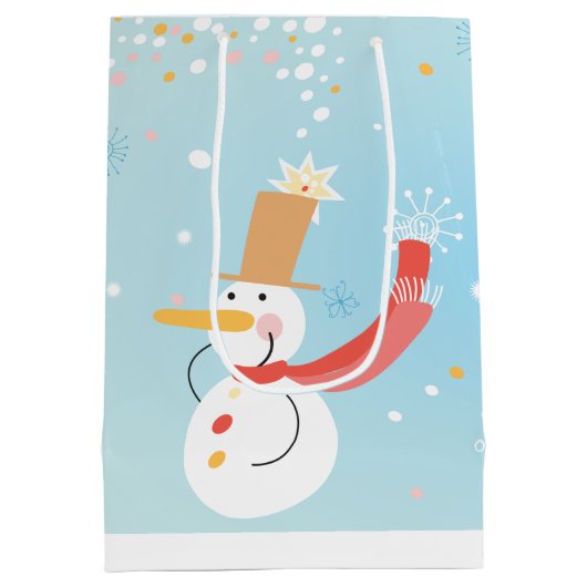 Santa n' Snowman Gift Bag Medium Cadeauzakje (Achterkant)