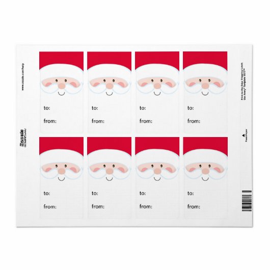Santa naar van cadeau Labels (Full Sheet)