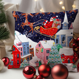 Santa Nacht voor Kerstmis Nordic Village Kussen