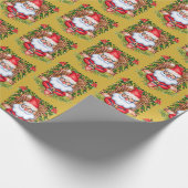 Santa Namaste Yoga Pose Kerstcadeau Cadeaupapier (Hoek)