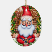 Santa Namaste Yoga Pose Kerstmis Keramisch Ornament (Rechts)