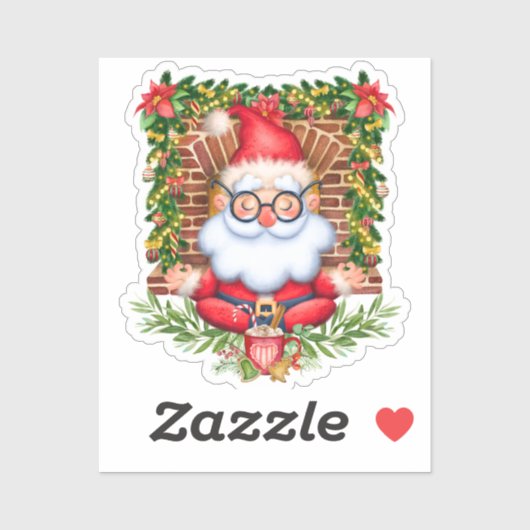 Santa Namaste Yoga Pose Kerstmis Vinyl Sticker (Vel)