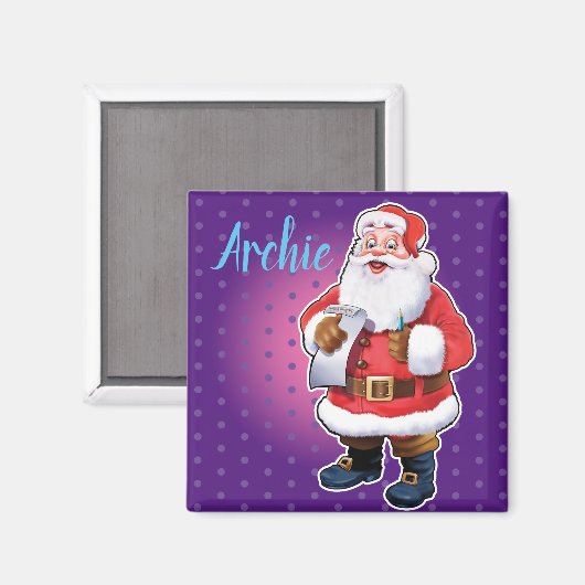Santa name list fridge magnet (Voorkant / Achterkant)