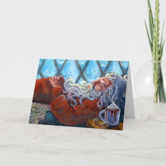 "Santa Napping" Blanco Note Kaart (Voorkant)