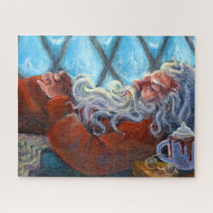 "Santa Napping" Jigzaag Puzzle Legpuzzel