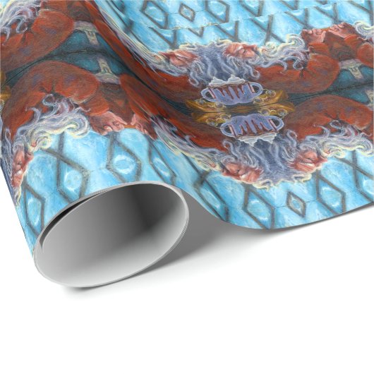 "Santa Napping" Mirrored Gift Wrap Cadeaupapier (Rol Hoek)