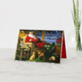 Santa Napping na het golfen op een kerst Kaart (Voorkant)