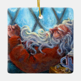"Santa Napping"-versiering Keramisch Ornament