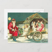 Santa Nativity Scene Christmas Briefkaart (Voorkant / Achterkant)