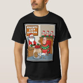 Santa Naughty List Cookie Thief Ugly Sweater T-shi T-shirt (Voorkant)