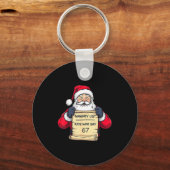 Santa Naughty List Kids Who Say 67 - Six Seven Chr Sleutelhanger (Voorkant)