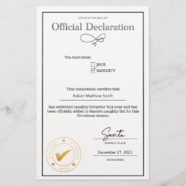 Santa Naughty List Verklaring bewerkbaar