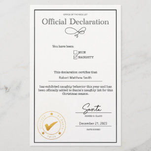 Santa Naughty List Verklaring bewerkbaar