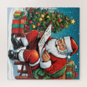 Santa Naughty Nice List Namen toevoegen Kerstmis Legpuzzel (Horizontaal)