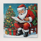Santa Naughty Nice List Namen toevoegen Kerstmis Legpuzzel (Verticaal)