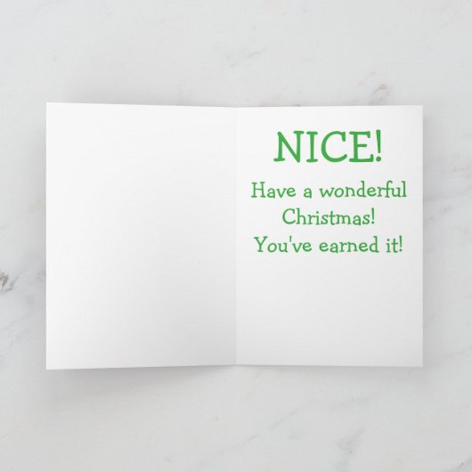 Santa Naughty of Leuke Kerstlijst Feestdagen Kaart (Binnen)