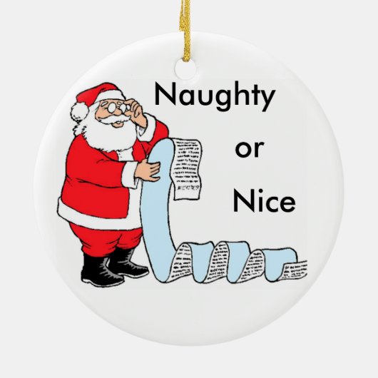 Santa Naughty of Nice Ornament (Achterkant)