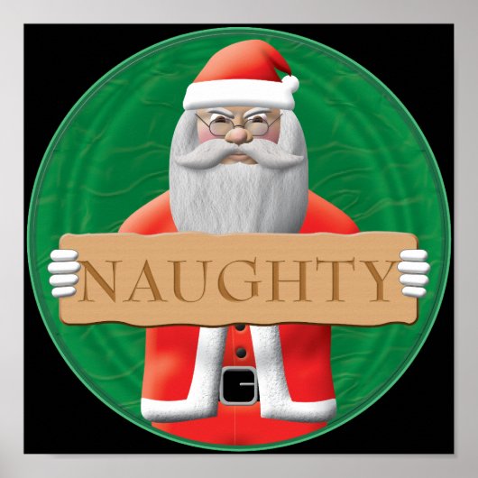 Santa - Naughty Sign Poster (Voorkant)
