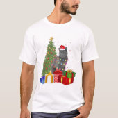 Santa nebelung cat kerstboom light xmas cat.p t-shirt (Voorkant)