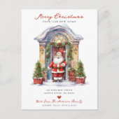 Santa New Home Verhuisaankondiging Aankondigingskaart (Voorkant)