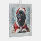 Santa Newf Puppy Christmas Ornament (Voorkant Rechts)