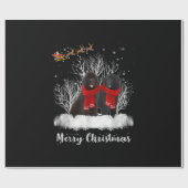 Santa Newfoundland Couple Merry Kersthond Gift Cadeaupapier (Vlak)