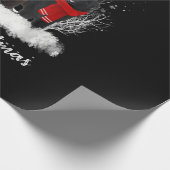 Santa Newfoundland Couple Merry Kersthond Gift Cadeaupapier (Hoek)