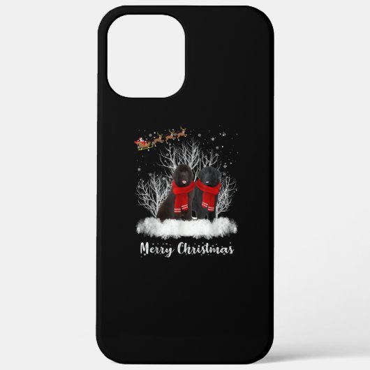 Santa Newfoundland Couple Merry Kersthond Gift Case-Mate iPhone Case (Achterkant)