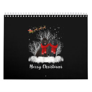Santa Newfoundland Couple Merry Kersthond Gift Kalender
